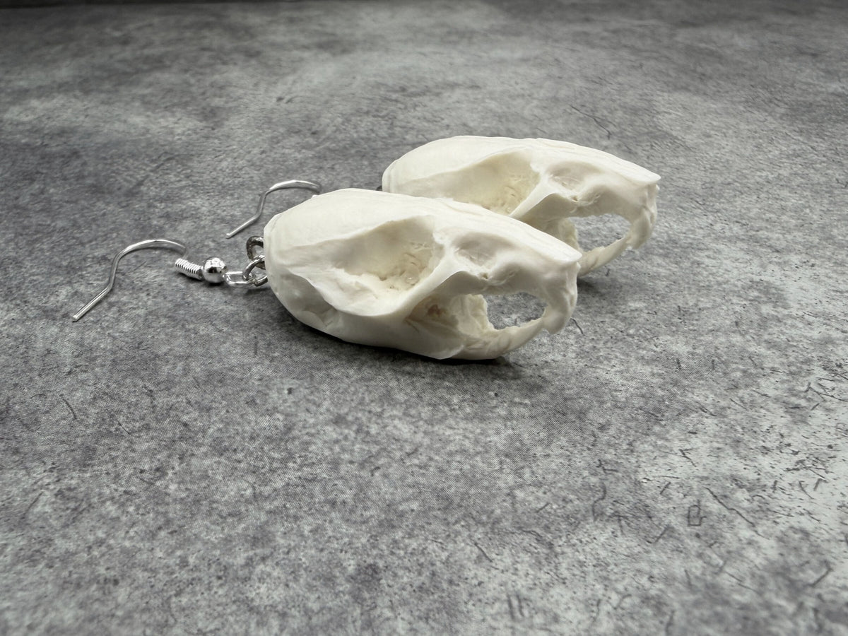 Resin Bone Rat Skull Rodent Charm Earrings Gothic Creepy Gift Jewelry