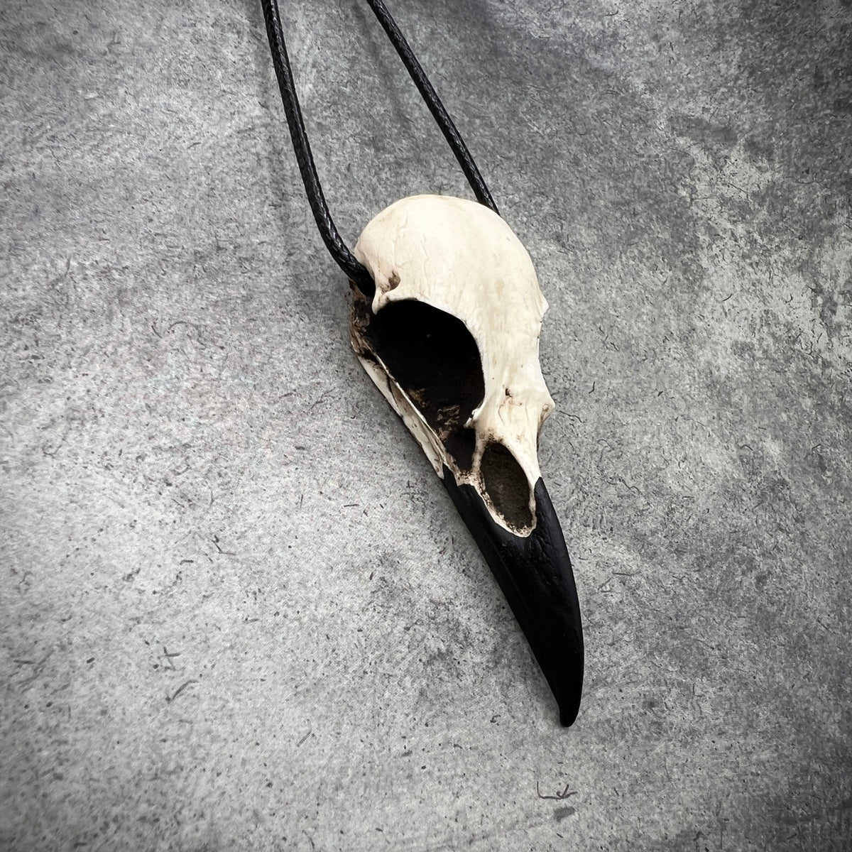 resin raven skull goth gift idea for witches and cosplay fans that like bird skull jewelry