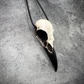 resin raven skull goth gift idea for witches and cosplay fans that like bird skull jewelry