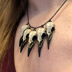 bone collector necklace raven skull charm choker