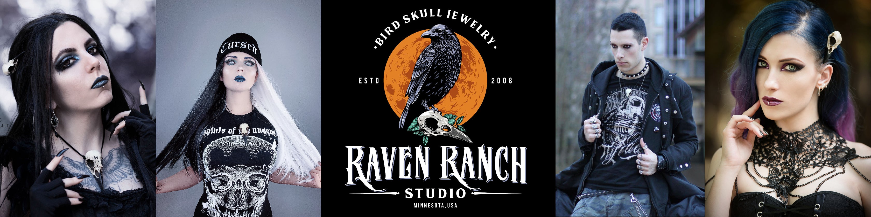 Bird Skull Jewelry | Raven Skull Necklaces | Raven Ranch Studio