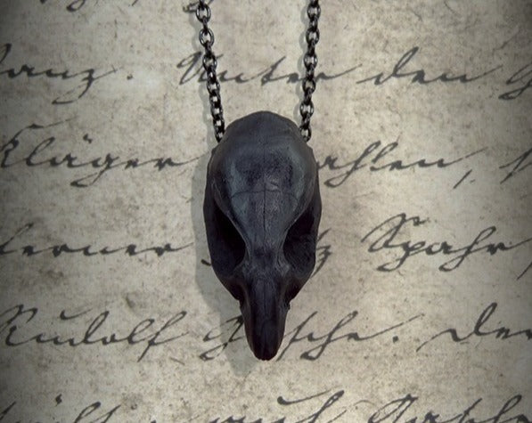 black rat skull necklace made with resin by Raven Ranch Studio