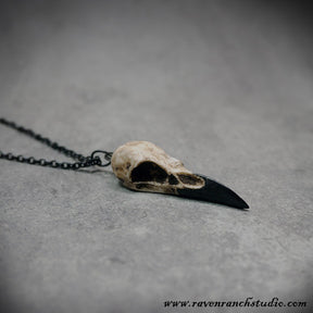 high quality resin replica Raven Skull charm necklace super tiny mini resin bird skull gothic jewelry gift for women.